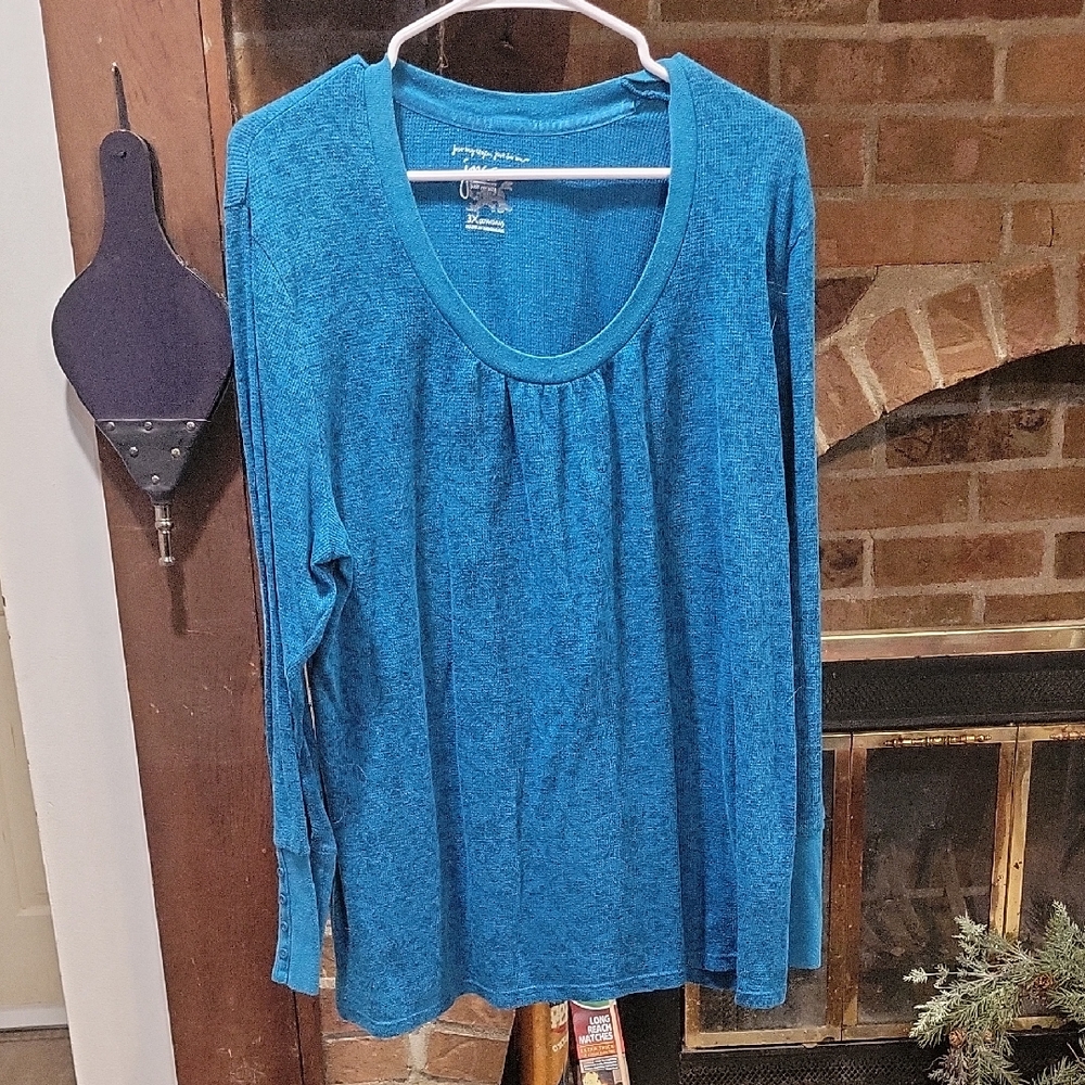 Just My Size Teal Long Sleeve Top